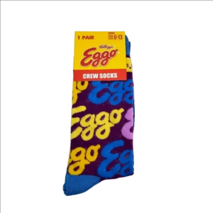 4 /$25  Eggo Waffles Novelty Crew Socks Mens Graphic Socks Size 6-12 Unisex New